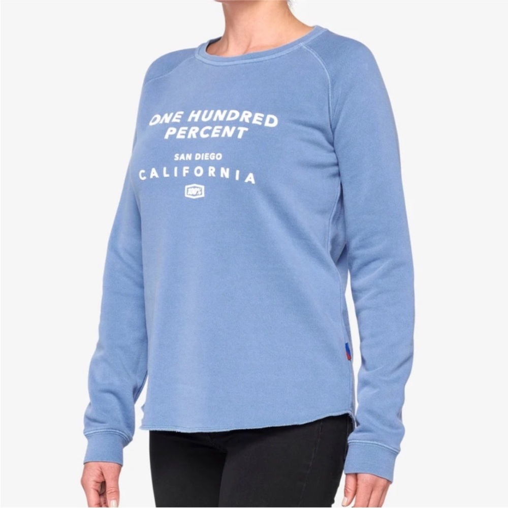 NWT 100% Blue THORUNN Fleece Pullover Crewneck Sweatshirt